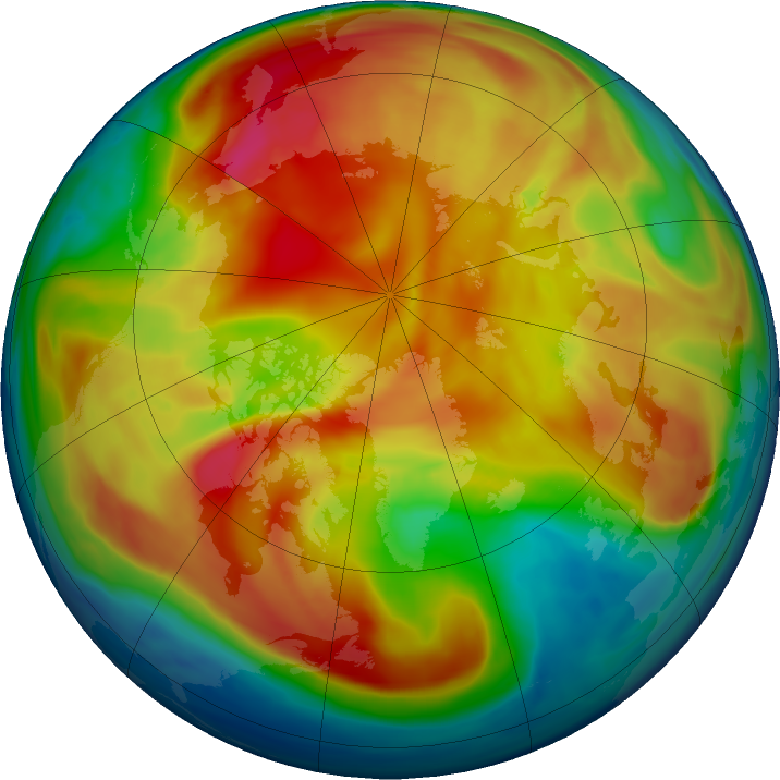 Arctic ozone map for 11 February 2019